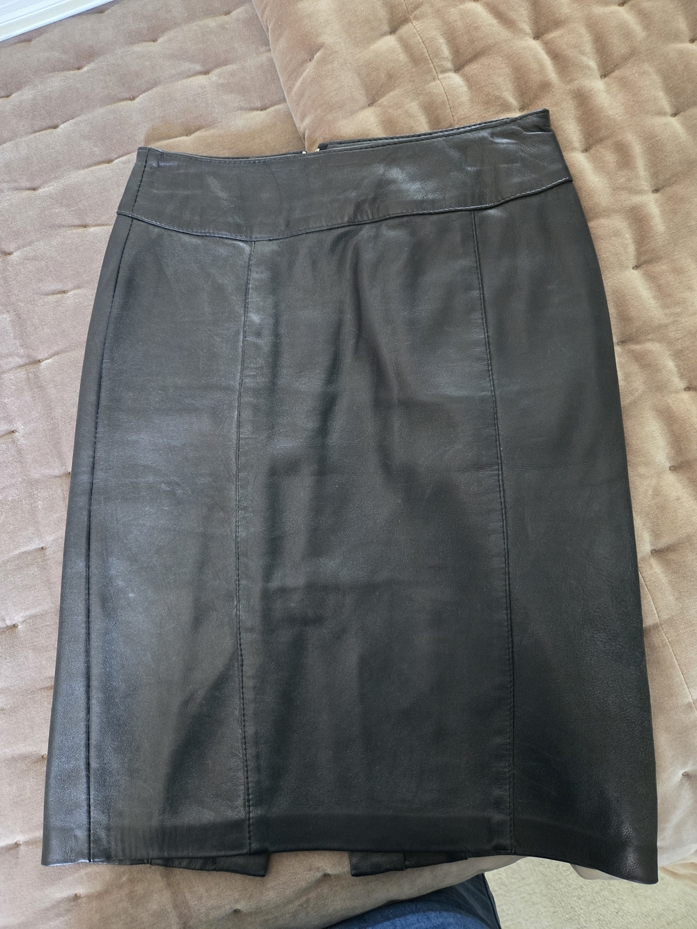 Danier Classic Black Leather Pencil Skirt